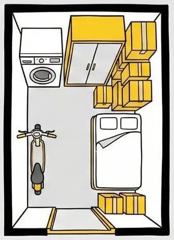 Trastero Grande Box King de 3,5 m²: lavadora, armario, scooter y colchón grande