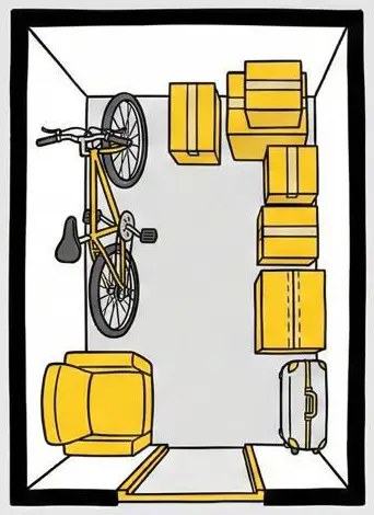Trastero Box Mini de 2 m² en Marbella y Estepona: bici, sillón y cajas